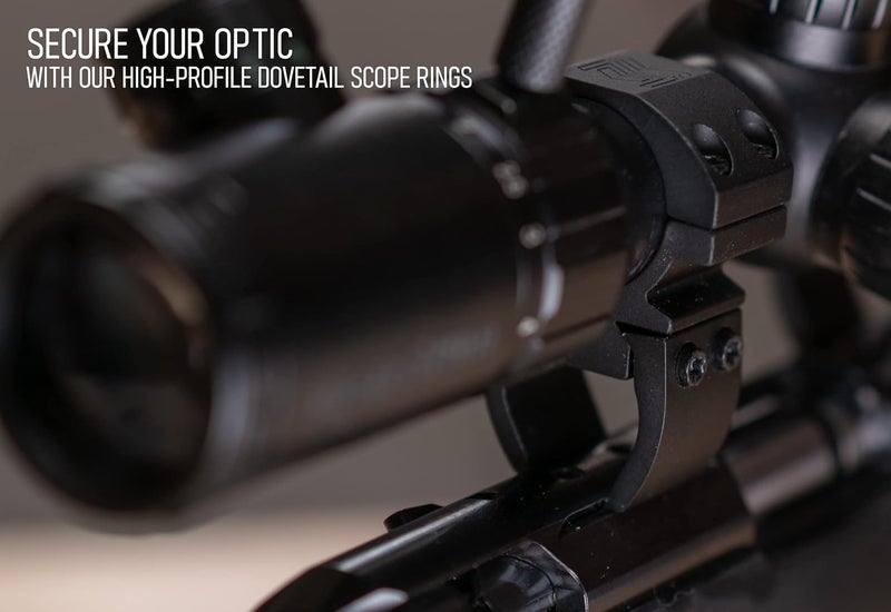 Monstrum Store Dovetail (11 mm / 3/8 inch) Scope Rings V2 | High Profile with See-Through Base | 1 inch Diameter - Image 3